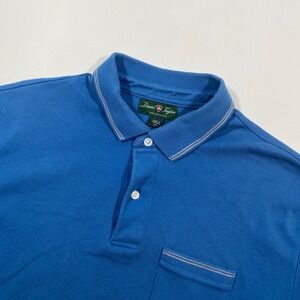 David Taylor Collection Mens Blue Short Sleeve Polo Shirt Pocket‎ M M